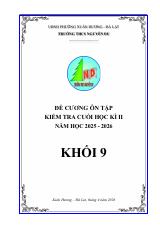 Đề cương cuối học kì 2 Toán 9 năm 2025 – 2026 trường THCS Nguyễn Du – Lâm Đồng